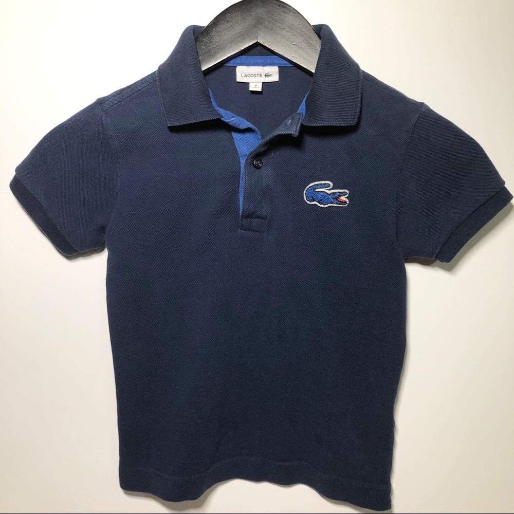 Boys Lacoste S/S Polo Shirt, Navy, size 6